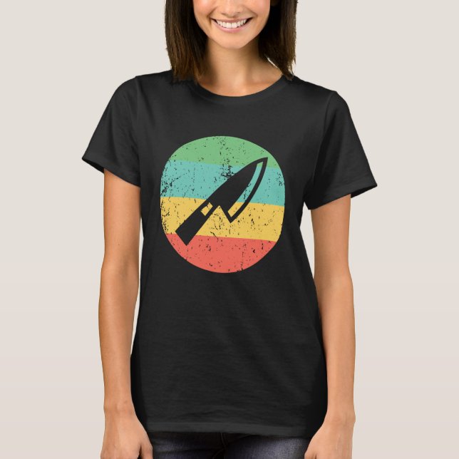 Chef Vintage Retro Chef Knivar T-Shirt (Framsida)