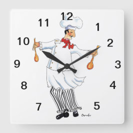 Chef Wall Clock Fyrkantig Klocka