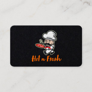 Chef with Pizza Visitkort