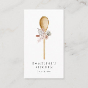 Chef Wooden Spoon with Blommigt Catering Visitkort