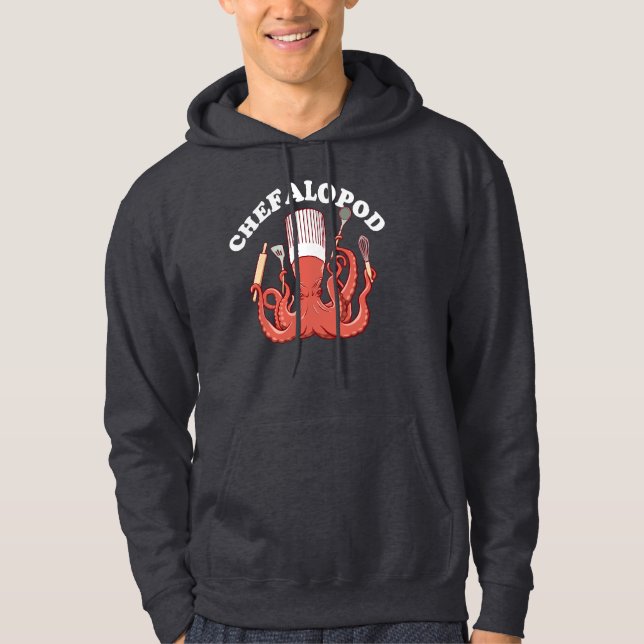 Chefalopod | Octopus Chef Funny Pun Hoodie (Framsida)