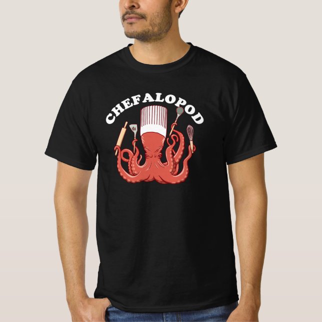 Chefalopod | Octopus Chef Funny Pun T Shirt (Framsida)