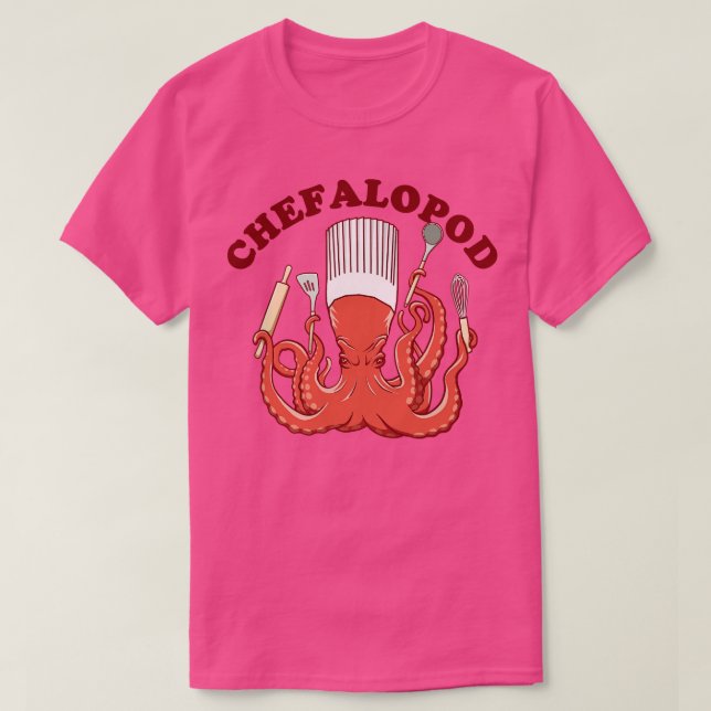 Chefalopod Octopus Kitchen Chef T Shirt (Design framsida)