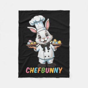 Chefbunny Cook Hare Funny Påsk Day Manar Women Eas Fleecefilt