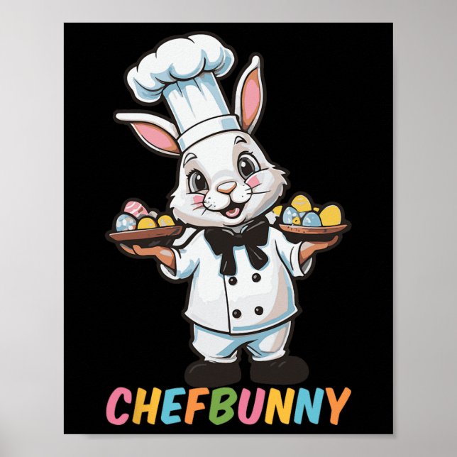 Chefbunny Cook Hare Funny Påsk Day Manar Women Eas Poster (Framsidan)