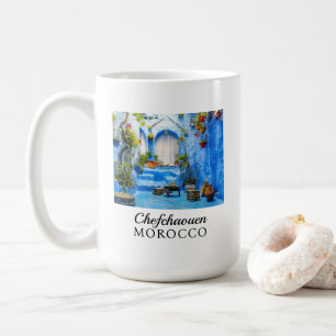 Chefchaouen Blue City Marocko Oljemålning Boho Kaffemugg