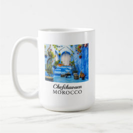 Chefchaouen Blue City Marocko Oljemålning Boho Kaffemugg