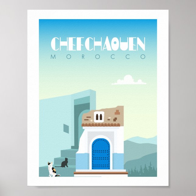 Chefchaouen city morocco poster (Framsidan)