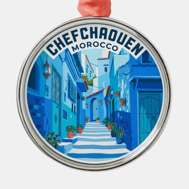 Chefchaouen Marocko Julgransprydnad Metall (Framsidan)