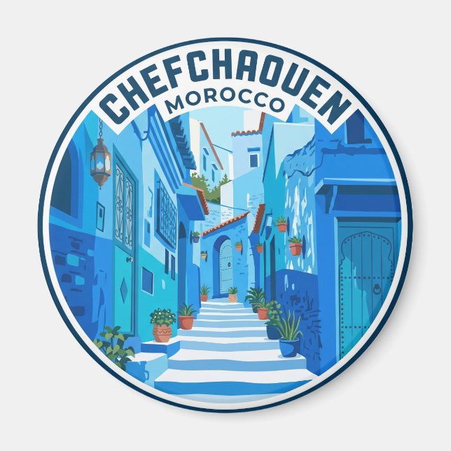 Chefchaouen Marocko Magnet (Framsidan)