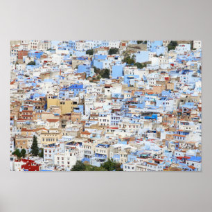 Chefchaouen, Marocko Poster