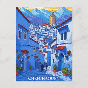 Chefchaouen Marocko Resa Vykort