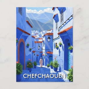 Chefchaouen Marocko Resa Vykort