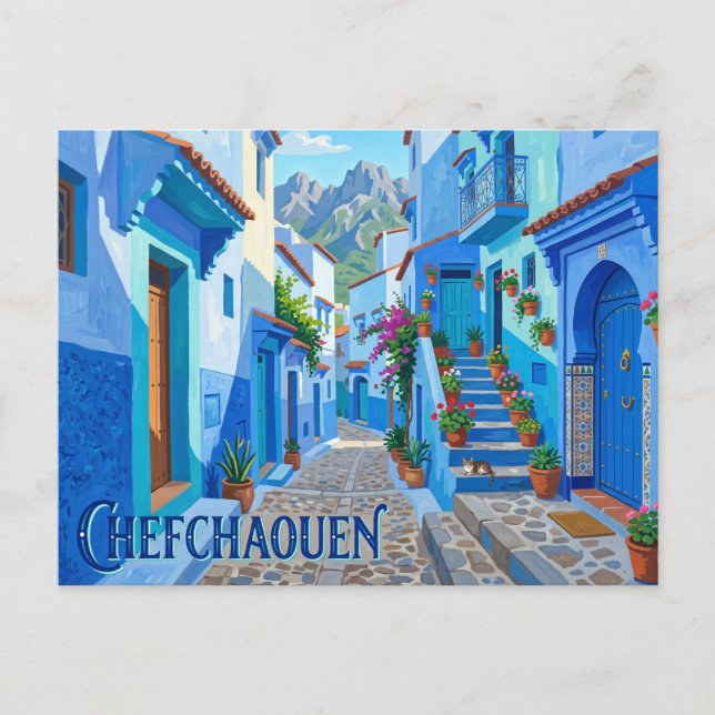 Chefchaouen Marocko Vykort (Framsida)