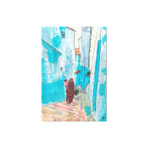Chefchaouen Marockos Pappra samlingsplats Sketch