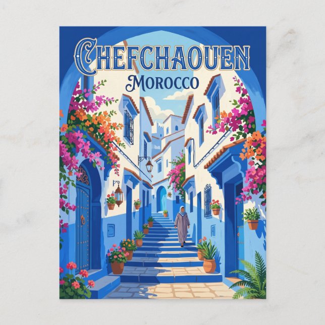 Chefchaouen Medina Marocko Vykort (Framsida)