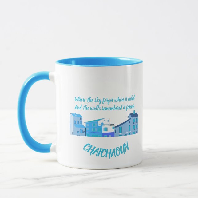 Chefchaouen Quote T-Shirt Mugg (Vänster)
