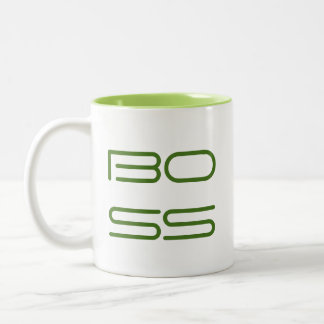 Chefdam/högerhänt (chefen som ut vänder mot) Två-Tonad mugg