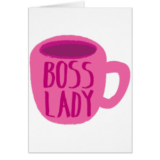 CHEFdam med en rosa kaffekopp Hälsningskort