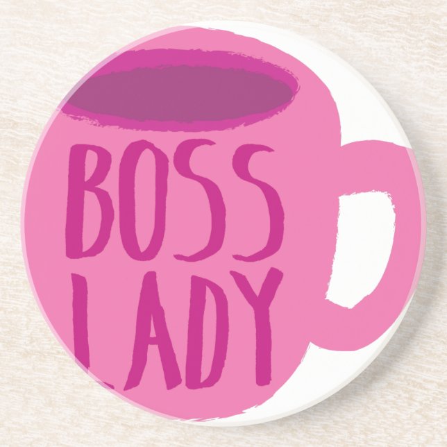 CHEFdam med en rosa kaffekopp Underlägg (Framsidan)