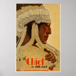 Chefen är fortfarande Chief Santa Fe uramerikan Poster