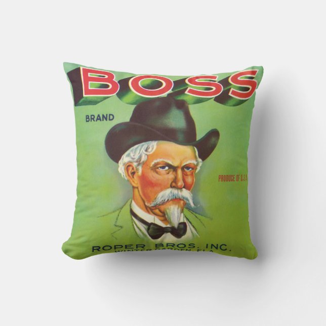 CHEFEN brännmärker konst för etikett för Kudde (Framsida)