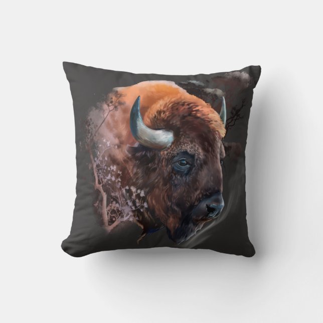 Chefen för en europeisk bison kudde (Framsida)