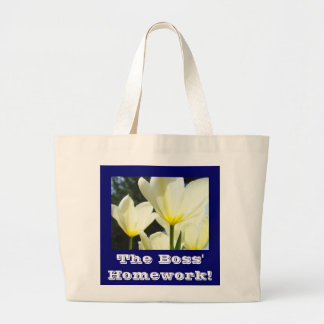 Chefens läxor! Tote Bag-presenter Vita gula tulpan Jumbo Tygkasse