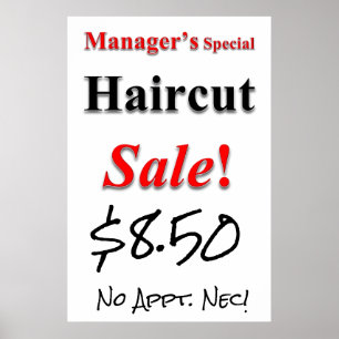 Chefens Speciella Haircut Sale Beauty Salon Poster