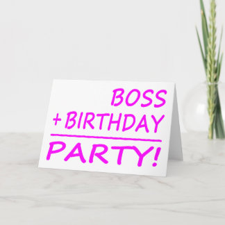 Chefer födelsedag: Chef + födelsedag = Party Kort