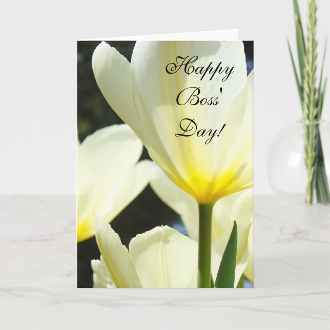 Chefer-kort Lycklig Chef-dagen! Tulip Flowers Kort (Framsida)