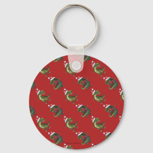Chefer och Svan Festive TRex Mönster Nyckelring