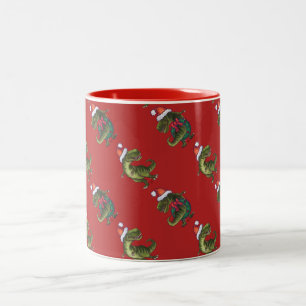 Chefer och Svan Festive TRex Mönster Två-Tonad Mugg