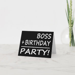 Cheferfödelsedagar: Chef + Födelsedag = party Kort