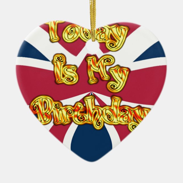 Cheferna UP-Hakuna Matata Idag är min födelsedag.j Julgransprydnad Keramik (Framsidan)