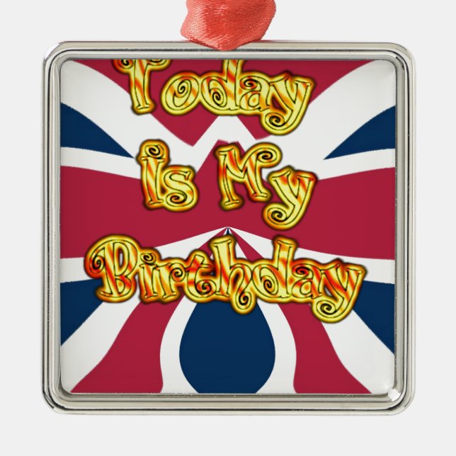 Cheferna UP-Hakuna Matata Idag är min födelsedag.j Julgransprydnad Metall (Framsidan)