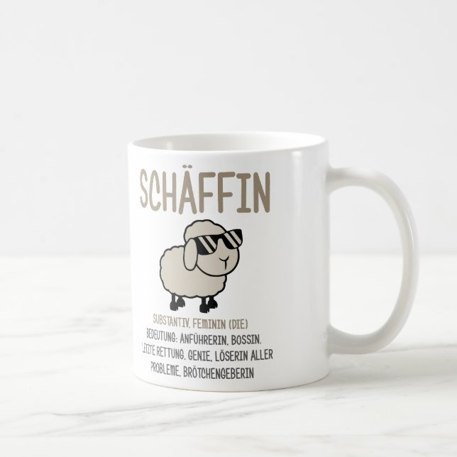 chefin Geschenke lustig, Schäffin Spruch Geschenk Kaffemugg (Höger)