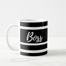 Chefmugg, svartvita randar kaffemugg