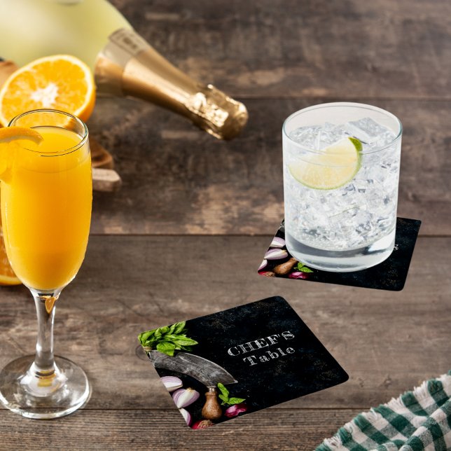 Chef's bord rustic matmat party underlägg papper kvadrat (Skapare uppladdad)