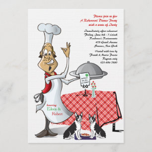 Chef's Choice Rehearsal Dinner w/Hundar Customized Inbjudningar
