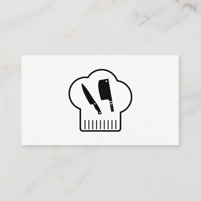 Chefs Hat Butcher Knivar Visitkort (Framsida)