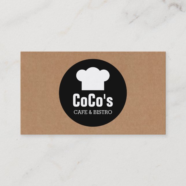 Chef's Hat Circle - Cardboard Box Visitkort (Framsida)