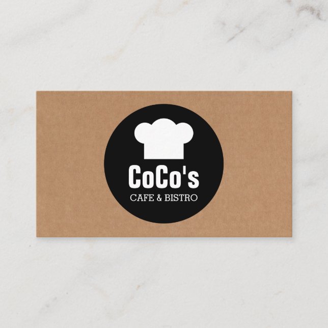 Chef's Hat Circle - Cardboard Box Visitkort (Framsida)
