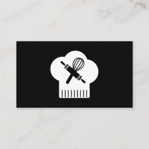 Chefs Hat Rolling Pin Whisk Visitkort