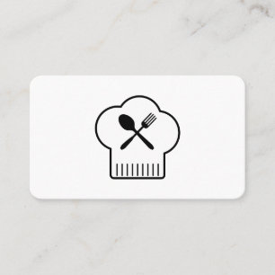 Chefs Hat Silverware Visitkort