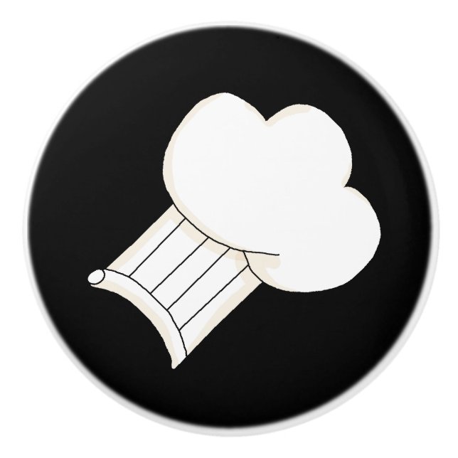 Chefs hat tecknad keramisk knopp (Framsidan)