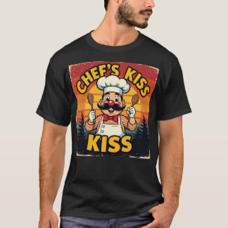 Chef's Kiss Funny Retro Tecknad Chef T Shirt