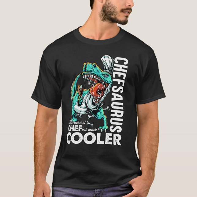 Chefsaurus T Rex Dinosaur Chef Tee Cooking Funny D (Framsida)