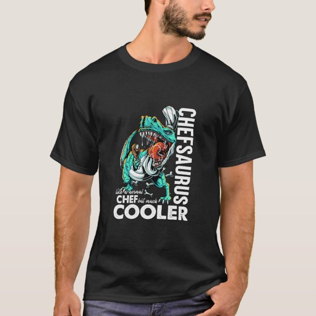 Chefsaurus T Rex Dinosaur Chef Tee Cooking Funny D (Framsida)