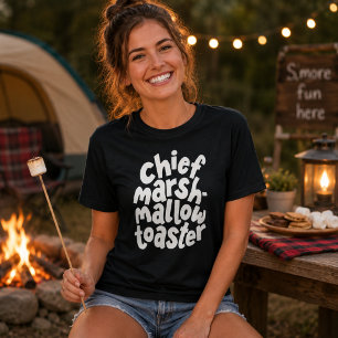 Chefsh Marshmallow Toaster Rolig Vit Citat T Shirt